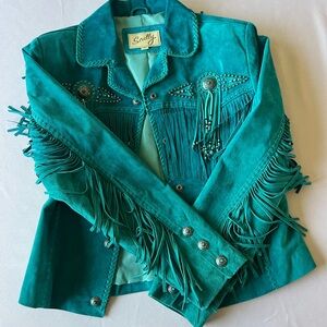 Scully Women's Turquoise Fringe Leather Jacket